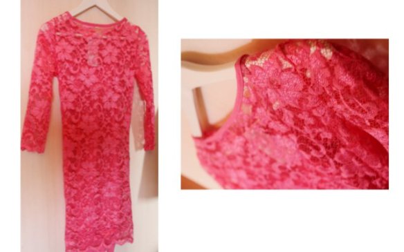 rosa spets klänning
